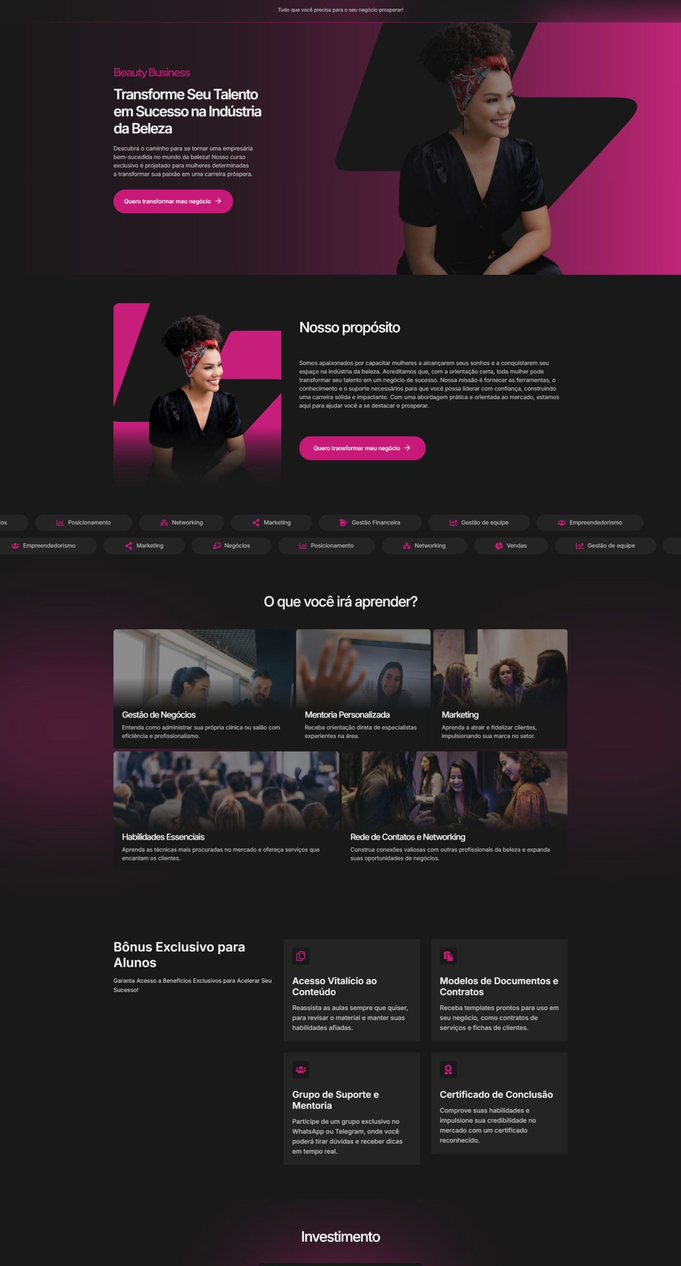 criação de landing pages profissionais
